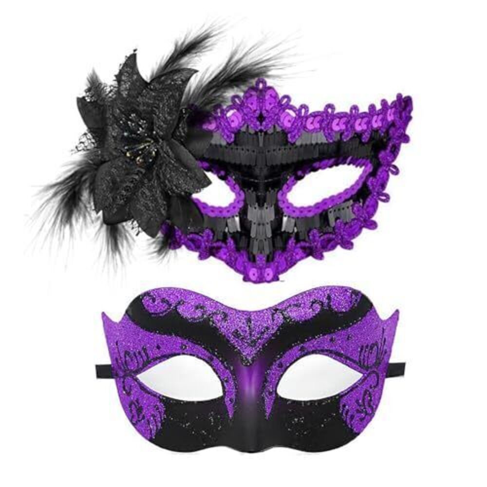 9188 Masquerade Mask Couple Venetian Masks for Halloween Carnival Costume